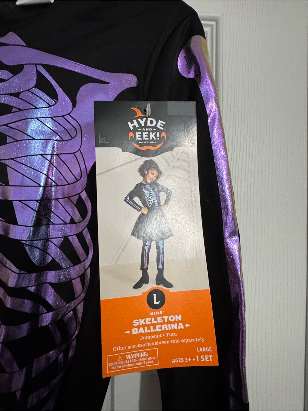 Target Black and Metallic Purple Skeleton Ballerina Costume